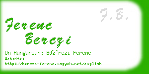 ferenc berczi business card